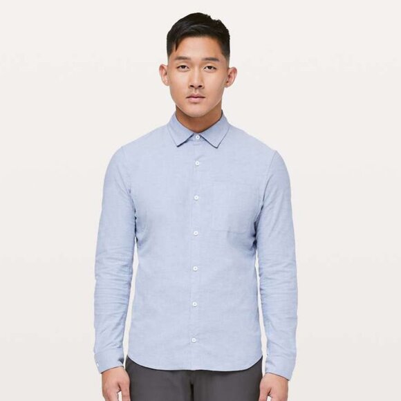 Lululemon Men's All Town Buttondown Shirt - Light Blue - Picture 1 of 6